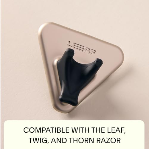 Leaf Shave | Shower Holder, Black - Bathroom Adhesive Razor Wall Hook Compatible Only with The Leaf Razor, Twig Razor, and Thorn Razor