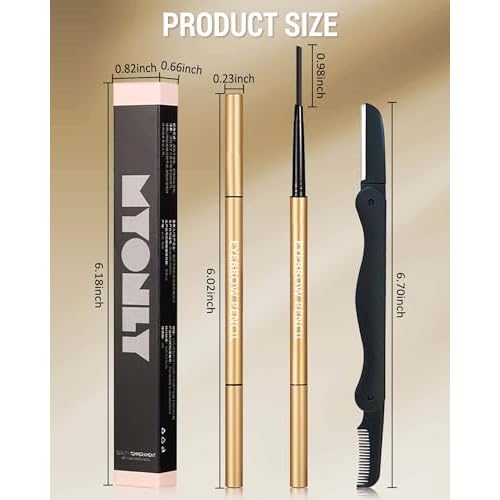 Eyebrow Pencil, 12Pcs Brown Ultra-Fine Retractable Eye Brow Pencil,Long-Lasting Waterproof Eyebrow Tint Pen Kit for Define Shape and Fill Brow,Women's Mother's Day Makeup Gift Set for Women Girl-03