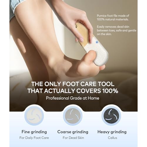 Rechargeable Electric Callus Remover for Feet with Vacuum, Pumice Stone Foot File for 100% Full Foot Care Coverage, 2-Speed & 3 Grinding Heads, Ideal Gift for Dead, Hard Cracked Dry Skin, Black
