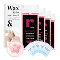 Roll On Wax Refill- Easy Home Waxing for Large Areas, 6 Weeks Smooth Skin (4 Wax Cartridges, 50 Waxing Strips, 5 Removal Wipes) (Rose)