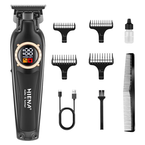 Professional Cordless Hair Trimmer for Men, T-Blade Zero Gapped Hair Clipper, Mens Beard Trimmer, Edgers, Fade Barber Clipper, Black