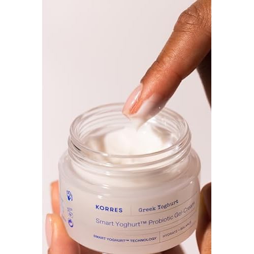KORRES Greek Yoghurt Nourishing Probiotic Gel-Cream, Lightweight Face Moisturizer with Pre and Probiotics, Time-Released Hydration for 48 Hours, Microbiome Technology for Balanced Skin, 1.4 Fl Oz