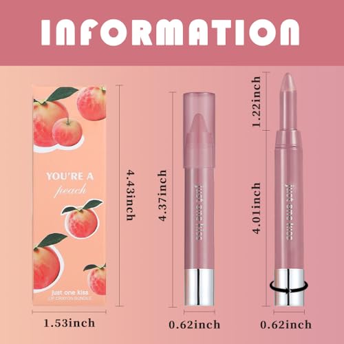 2Pcs Mauve & Wine Plum Hydrating Cream Lipsticks Lip Crayon for Women, Moisturing Lipstick Longwear Lip Liner Crayon Set for Ombre Shades, Matte Creamy Lips Stick Natural Nourishing Lips Balm Set, D