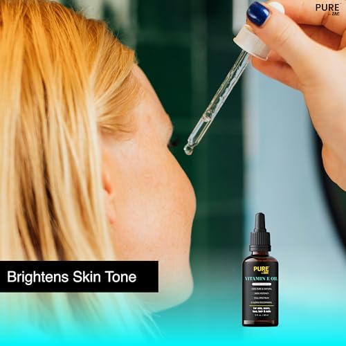 Vitamin E Oil Drop 2fl Blend 70,000 IU - 100% Organic & Natural Hexane Free, Sweet Almond, Apricot, Jojoba, Argan, Rosehip, Sunflower & Avocado Bath Oil For Scars, Skin, Face & Full Body