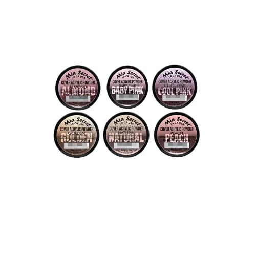 Mia Secret Acrylic Powder COVER (Baby Pink/Cool Pink/Natural/Peach/Almond/Golden) - 0.5 oz; 6pc