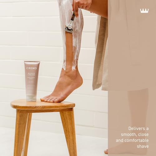 Cremo Women¡¯s Shaving Cream Sensitive Skin, Moisturizing, White Jasmine Amber, Ultra-Slick Shave Cream for Women, Fights Nicks, Cuts and Razor Burn, 6 Fl Oz