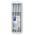 STAEDTLER Pigment Liner 4 Pieces UP, Black (308 A6 WP403)