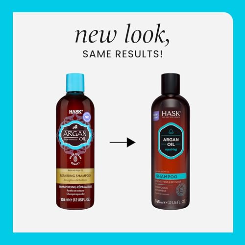 HASK Argan Restoring Set: 2 Argan Shine Hair Oil Vials and 1 Shampoo and Conditioner Set