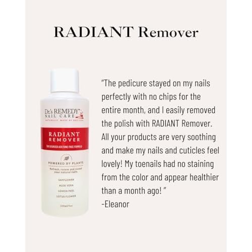 Dr.'s Remedy Organic Nail Polish Remover - Natural and Plant-Based Strengthener for Nails and Cuticles Nontoxic Moisturizing and Hydrating Non-irritating