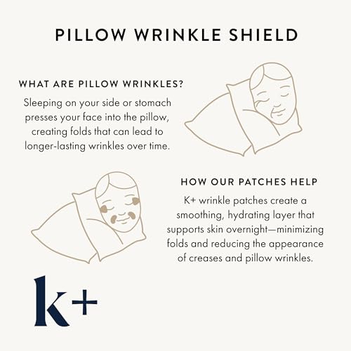 KPLUS K+ Wrinkle Patches for Forehead, Crow¡¯s Feet & Smile Lines ? Korean Overnight Patches with Hyaluronic Acid, Peptides & Adenosine (60 Count)