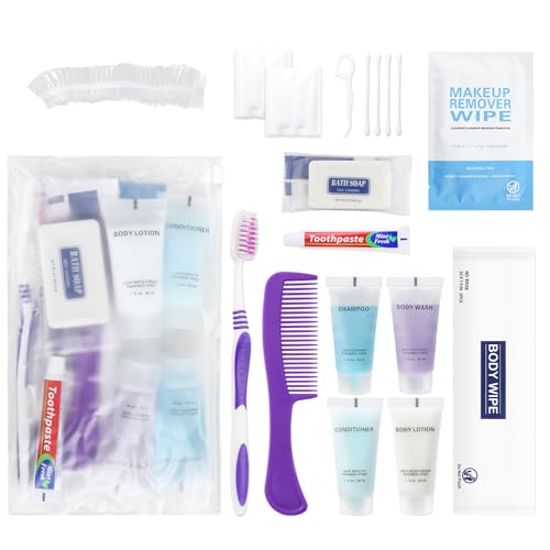 Pack of 10 Basic Toiletry Kits, Individually Packed, Personal Hygiene Kit Bulk Homeless Care Package Supplies, Travel Size Convenience Kits Suitable For Hotel, Home, Camping, Travel