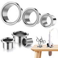 3 Pcs Hair Dryer Holder Insert Curling Iron Holder Stainless Steel Salon Station Appliance Hair Styling Tool Tube Comb Organizer for Hairdresser Bathroom(Sliver,3"+2"+1.5")