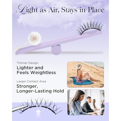 BEYELIAN Magnetic Eyelashes with Applicator Kit, Upgrade Soft Magnetic Lashes Reusable False Eyelashes Natural Look, No Glue Needed Eyelashes for Eye (Lightweight & Comfortable)