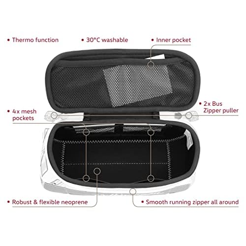 BRISA VW Collection - Volkswagen Neoprene Universal Makeup Cosmetics Toiletry Travel Pharmacy Bag in T1 Bus Design (