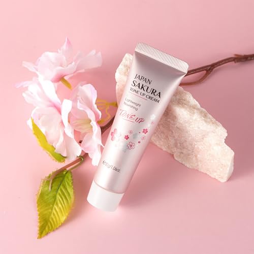 Facial Moisturizer Tone-up Cream, Sakura Essence Glow Face Moisturizer Cream 1.06 Fl OZ Hydrating & Smooth Dry Skin Lightweight Nourishing Facial Skin Instant Tone-Up Lazy Face Cream