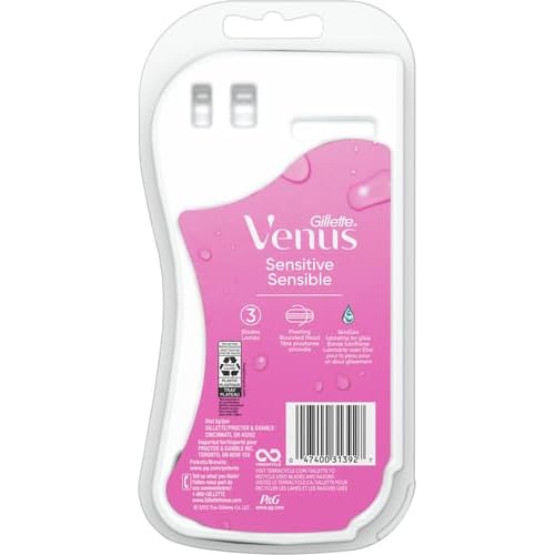 Gillette Venus Sensitive Women's Disposable Razors, 6 Count (Pack of 2)