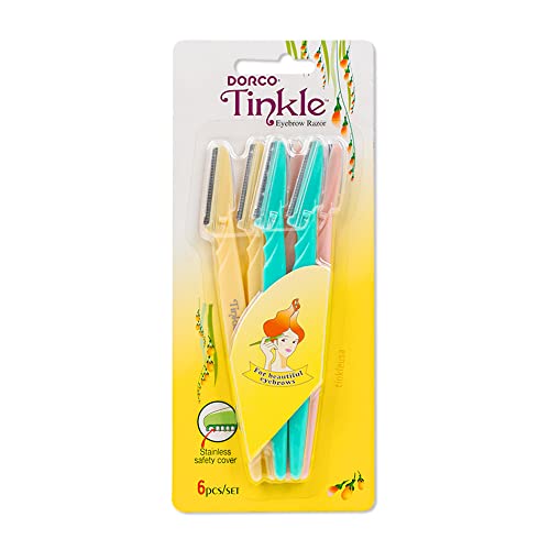 Tinkle Dorco Beauty & Grooming Bundle - Tinkle Dermaplaning Tool & Line-Up Razor, Complete Facial Hair Management Kit (12 Blades)