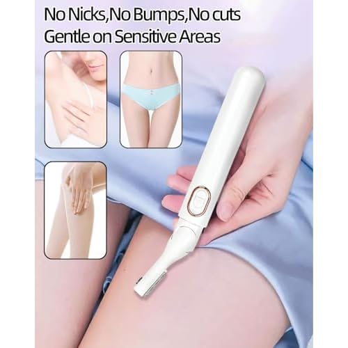 CHANGAR Electric Eyebrow Trimmer Women Precision Face Razors Portable Electric Hair Remover for Face Neck Fuzz Lips Leg Bikini (Battery Operated)