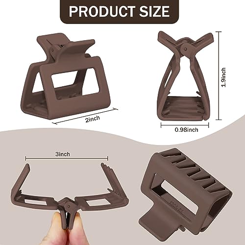 6 Pack Claw Clips Hair Clips for Women Girls Medium Rectangle 2 Inch Small Hair Clips for Thin or Medium Thick Hair