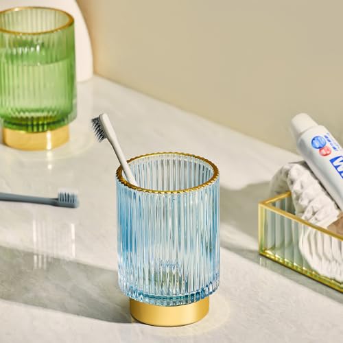 Makeup Brush Holder Organizer,Toothbrush Holders,Desk Pen Pencil Holder,Multifunctional Vintage Glass Brush Cup£¨S+L/White/A3-4-US£©