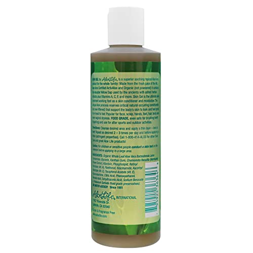 Aloe Life ? Skin Gel & Herbs Ultimate Skin Treatment, 99% Certified Organic Whole Leaf Aloe Vera, Vitamins C, A, & E, Head-to-Toe Skin Care Support for the Whole Family, Fragrance-Free (8 oz)