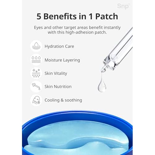 Snp 12,000ppm Bird's Nest + Hyaluronic Acid Eye Patch | Hydrating and Cooling for All Skin Types | Maximum Hydration Eye Patches | Korean Skincare Eye Mask | 60 Patches