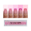 BTArtboxnails French Tip Press On Nails - Pink Short Square Valentines Press On Nails, Soft Gel Nail Tips, 160Pcs Soak Off Acrylic Fake Nail Extension in 16 Sizes