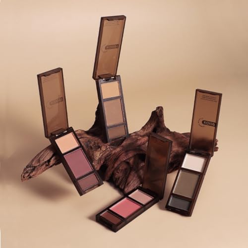 Eyebrow Powder Palette,3-color eyebrow palette Nature Eye Brow Powder to Enhance & Filler Brows Contour Eyebrow Neutral Eye Makeup 102# Warm Coffee