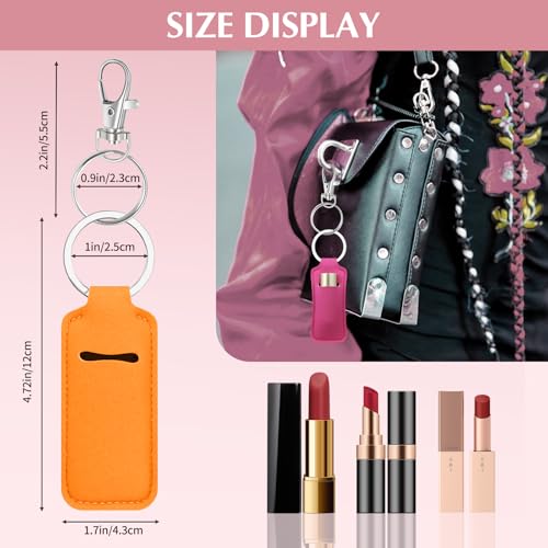 Chapstick Holder Keychain Lip Gloss Holder Keychain Cute Lip Balm Sleeve Pouch Lipstick Holder Keychain 6 PCS