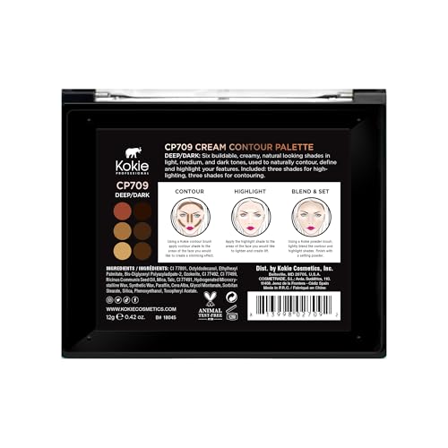 Kokie Cosmetics Cream Contour Kit, Deep/Dark, 0.42 Ounce