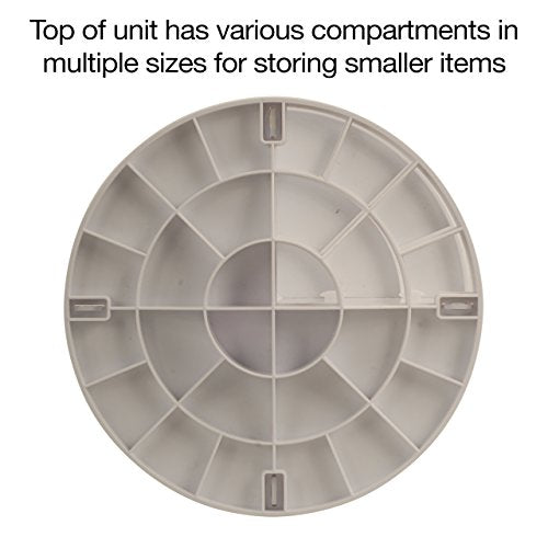 MobileVision Makeup Organizer Rotating Tabletop Cosmetic & Toiletry Holder Adjustable Shelving for Brushes, lotions, perfumes, Nail Polish, Skin Care & More, White