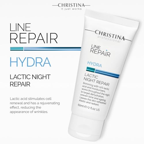 -CHRISTINA- Line Repair Hydra Night Cream with Lactic Acid | Nighttime Bliss for Skin Alignment & Rejuvenation | Elasticity Boosting, Wrinkle Reducing Night Face Cream 60ml
