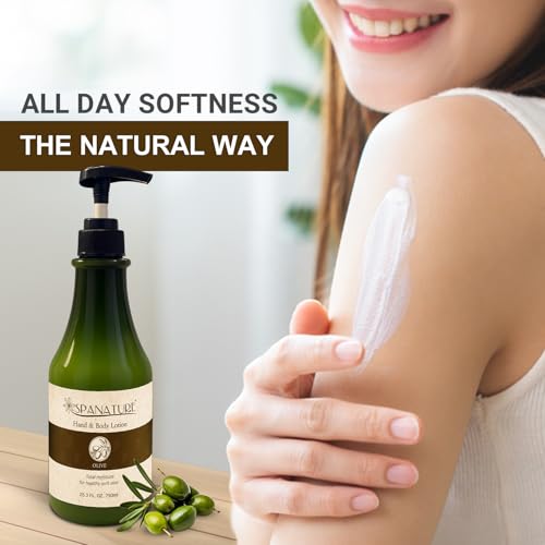 Spanature Premium Olive Body Lotion |Greek Olive Oil Body Lotion for Women |Natural Healing, Restoring and Nourishing the Skin - 750ml/25oz with Pump, Made in Korea