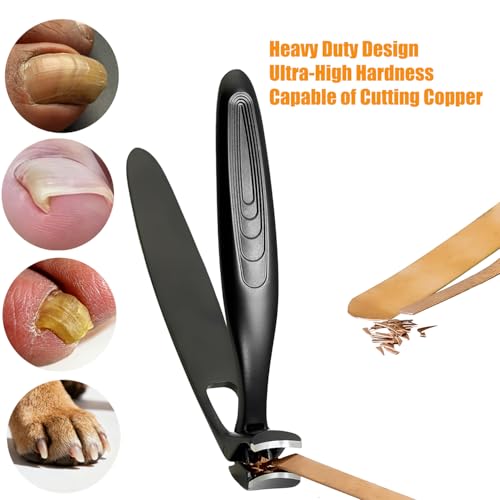 Precision Stainless Steel Heavy Duty Angled Head,Wide Jaw Clippers for Seniors,Ingrown Toenail,Thick Nail.Extra-Long Handle, Extra-Large Slanted Nail Cutter. Men,Women,Elderly.Stocking Stuffers.7Pcs