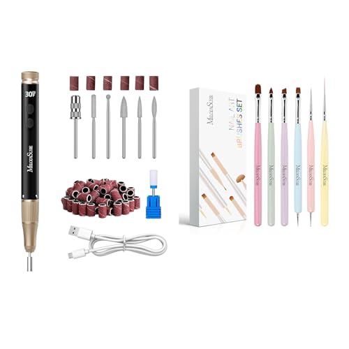 MelodySusie SM180F Nail Drill Cordless with 6pcs Art Brushes Set