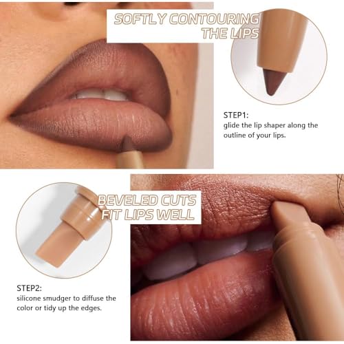 Matte Lip Liner ? Dual-Ended Retractable Pencil with Silicone Smudger, Waterproof Long Wear Crayon for Flawless Contour & Plump Lips, Vegan Cruelty-Free Beauty for Everyday Elegance (03#, 1PCS)