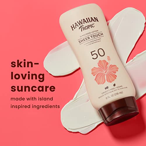 Hawaiian Tropic Sheer Touch Ultra Radiance SPF 50 Twin Pack & Banana Boat Sport Ultra SPF 50 Sunscreen Lotion Family Size