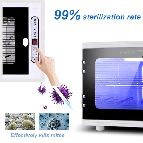 Sterilizer For Nail Tools, 12L Large Capacity Sterilizing Cabinet Sterilizer Beauty Salon Nail Salon Barber Store Tool Sterilizer Desktop Household Tableware Cutlery Towel Sterilizing Cabinet
