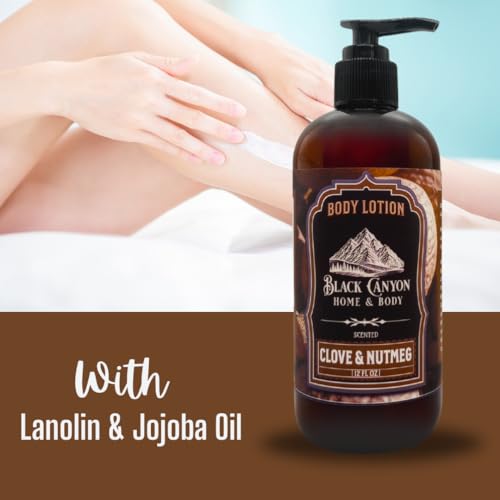 Black Canyon Clove & Nutmeg Scented Body Lotion with Lanolin and Jojoba Oil, 12 Oz