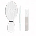 Glass File Kit - Durable, Etched Glass for Natural Nails, Includes Cuticle Pusher, Foot File & Nail File