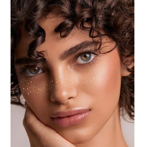 10 PCS Glitter Freckles Face Tattoo - 10 Style Shapes Gold Face Glitter Speckles for Festivals, Parties, Raves, and Cosplay - Long-Lasting Waterproof Sparkling Face Stickers for Makeup