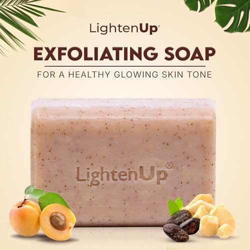 OMIC LightenUp, Exfoliating Soap - 200g / 7fl oz - Skin Brightening Soap, Cleansing Bar, Formulated to Fade Dark Spots, with Apricot, Glycerin, Coconut Oil