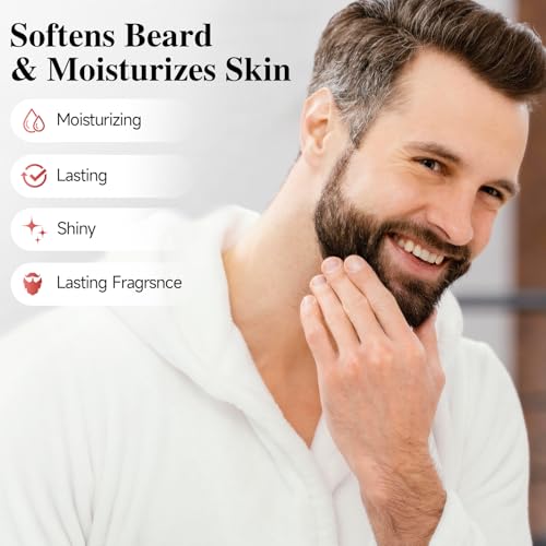 Biotin Beard Balm for Men & Conditioning Beard Wax with 2X Concentration Biotin for Men, Hydrates & Thickens Facial Hair