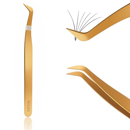 Isolation Tweezers for Eyelash Extensions for Volume, Isolation & Classic Lashes, Gold