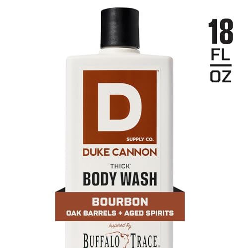 Duke Cannon Supply Co. Thick High Viscosity Body Wash - 3X Thicker, Cleansing Shower and Bath Gel, Mineral-Enriched Body Wash for Men - Big American Bourbon - Mens Body Scrub - Bourbon (18 oz)