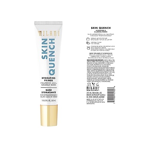 Milani Face Primer for Makeup -Skin Quench Hydrating & Blurring Primer with Hyaluronic Acid & Coconut Water, 1.0 Fl. Oz