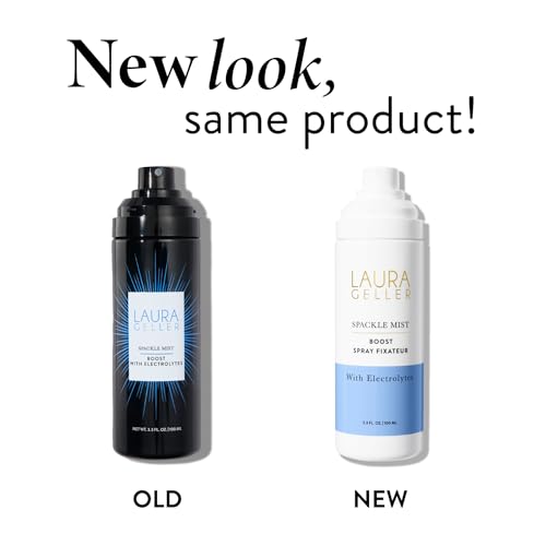 LAURA GELLER NEW YORK Spackle Mist Boost Setting Spray with Electrolytes - Long-Lasting Makeup Spray with Blue Light Protection - Dewy Skin Makeup Setting Spray (Pack of 2)