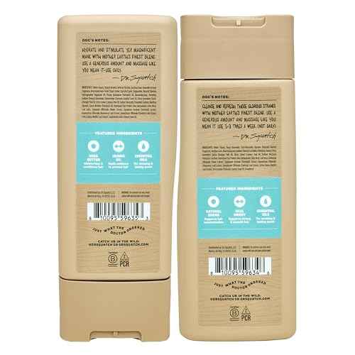 Dr. Squatch Natural Hair Bundle for Men - Healthy, Full Looking Hair - Coconut Castaway Shampoo (8 fl oz), Coconut Castaway Conditioner (11.5 fl oz)