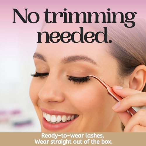 10 Pairs Mink Lashes Fluffy Eyelashes Mink Wispy Lashes (Pink) - Ready-to-Wear, Pre-Curved, Feather-Light Comfort, Secure Fit, Reusable Up to 20 Times, Instant Glam, No Trimming, Individually Sealed