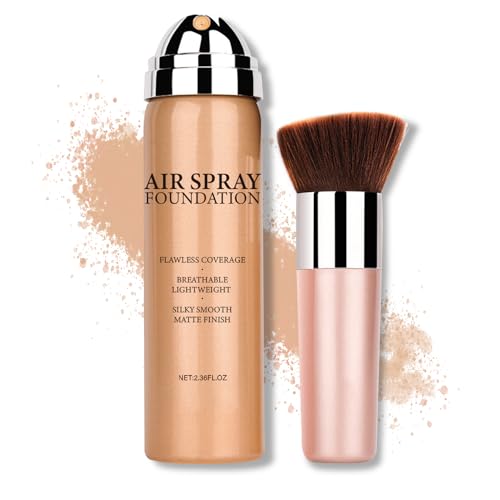 Flawless AirBrush Foundation High Coverage Foundation Smooth Creamy Matte Spray Foundation Makeup Kit For Mature Skin With Natural Nude Finish #Beige